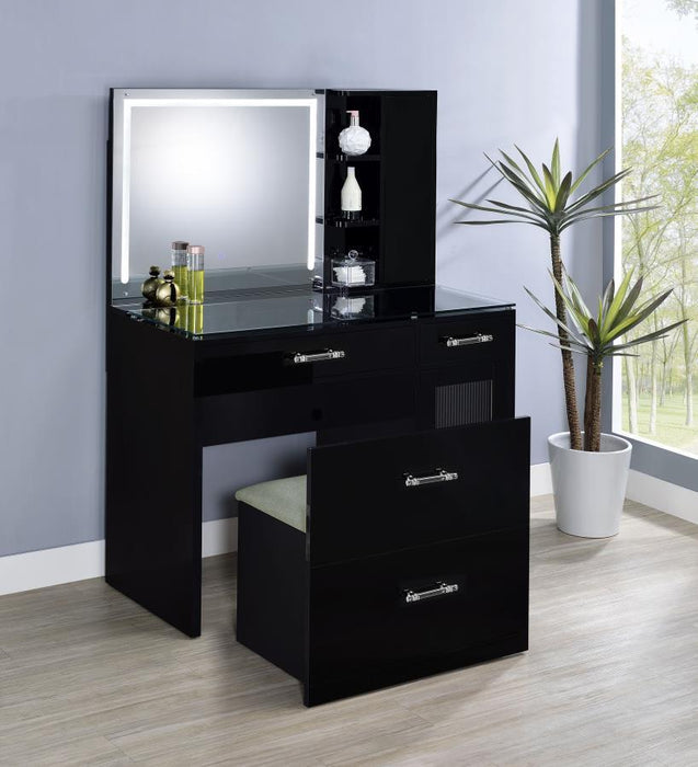 Flora - 2-Drawer Vanity Set With LED Mirror - Simple Home Plus