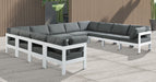 Nizuc - Outdoor Patio 11 Piece Modular Sectional With White Frame - Simple Home Plus