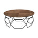 Cosmo - Walnut Veneer Coffee Table With Metal Base - Black - Simple Home Plus