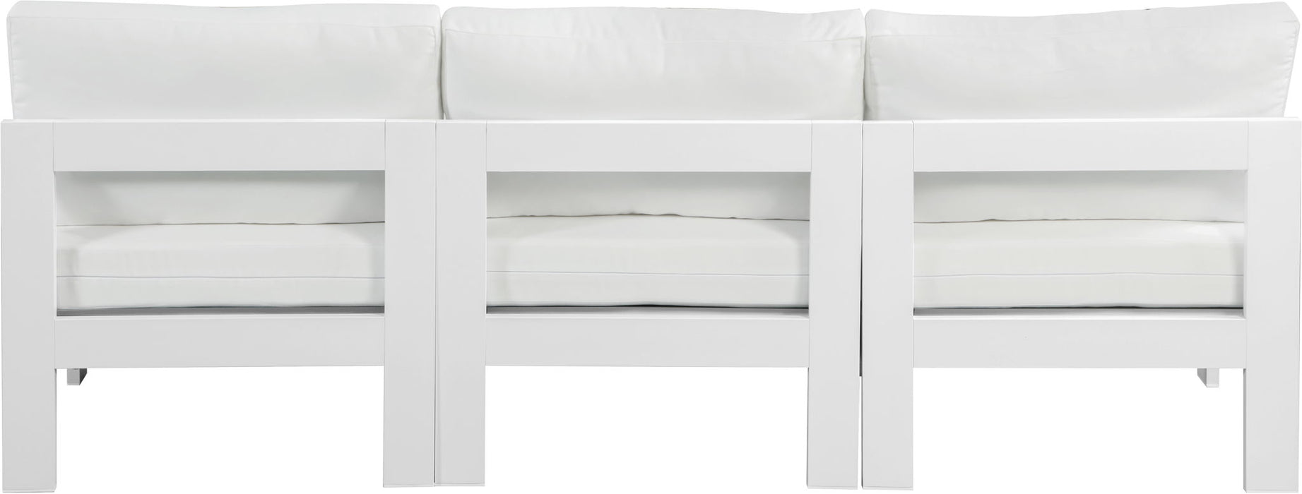 Nizuc - Outdoor Patio 3 Seat Armless Modular Sofa With White Frame - Simple Home Plus