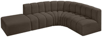 Arc - Boucle Fabric 5 Piece Corner Modular Sofa - Simple Home Plus