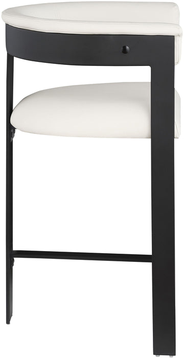 Romeo - Faux Leather Counter Stool With Black Base (Set of 2) - Simple Home Plus