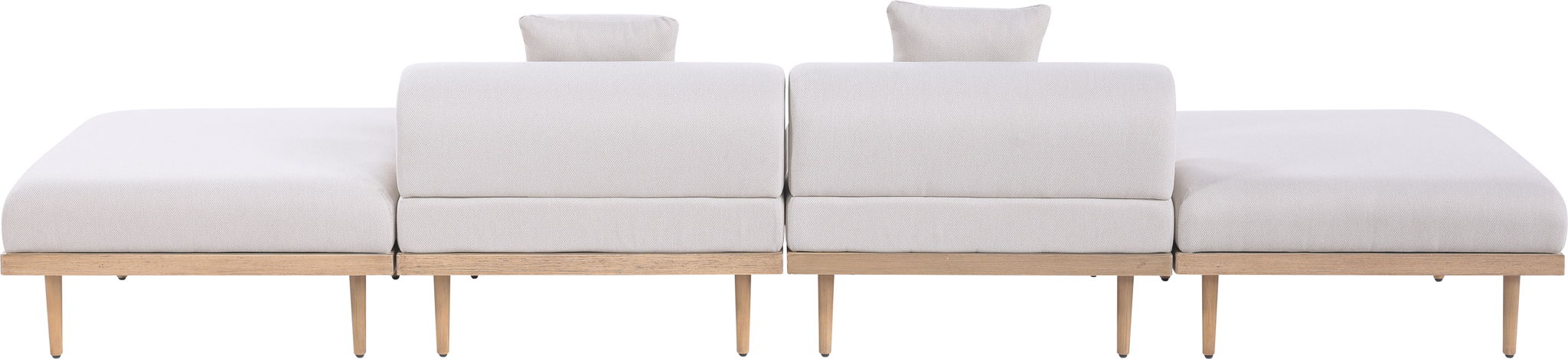 Laguna - 4 Piece 142" Outdoor Patio Armless Modular Sofa With 2 Backless Seats - Simple Home Plus