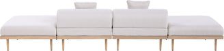 Laguna - 4 Piece 142" Outdoor Patio Armless Modular Sofa With 2 Backless Seats - Simple Home Plus