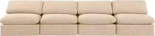 Indulge - Velvet 4 Seat Modular Armless Sofa - Simple Home Plus