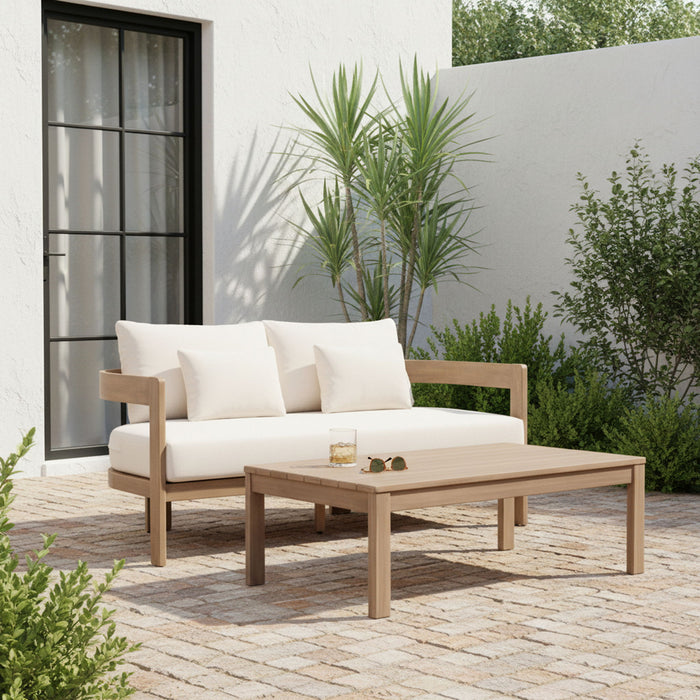 Newport - Water Resistant Fabric 65" Upholstered Outdoor Patio Loveseat - Simple Home Plus