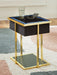 Rexwell - Black / Gold Finish - Accent Table With Speaker - Simple Home Plus