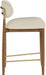 Riccio - Stool - Walnut And Gold Frame - Simple Home Plus