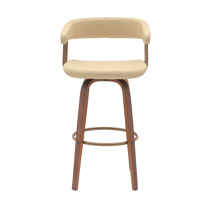 Topanga - Swivel Walnut Wood Stool - Simple Home Plus