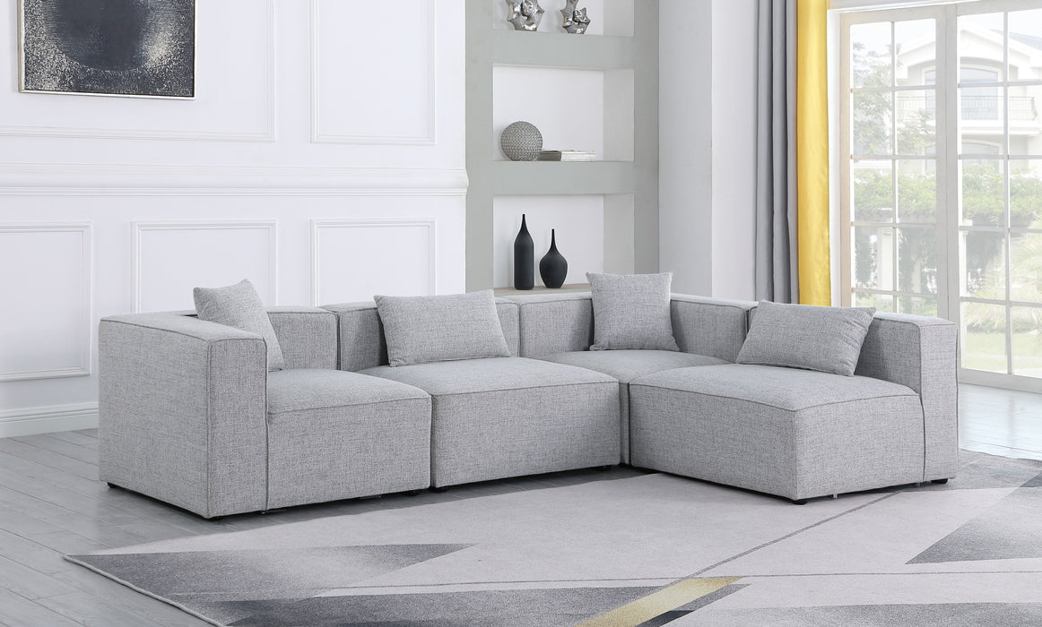 Cube - Linen 4 Piece Modular Corner Sectional - Simple Home Plus