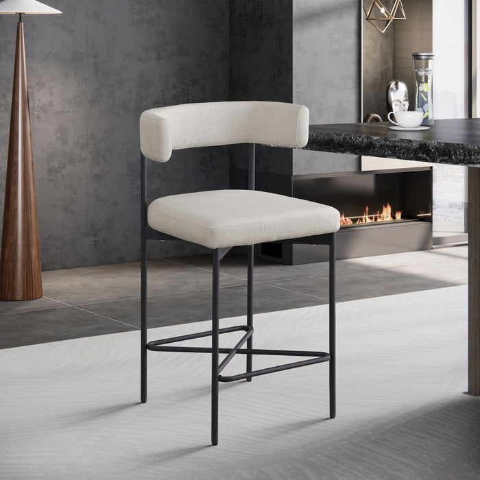 Rivage - Durable Stool With Black Frame (Set of 2) - Simple Home Plus