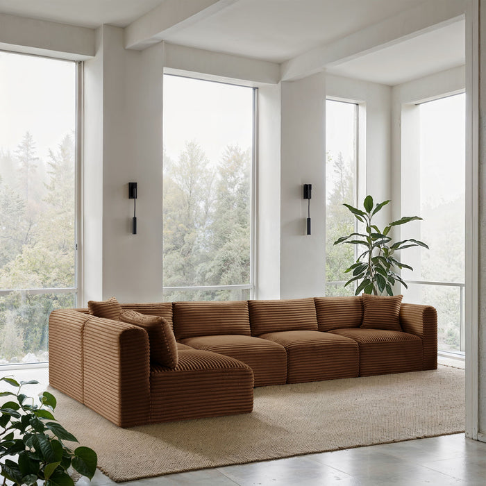 Shaggy - Fabric 5 Piece Modular Sectional - Simple Home Plus