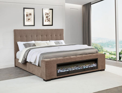 Senna - Upholstered Audio Flame Visualizer Bed - Simple Home Plus