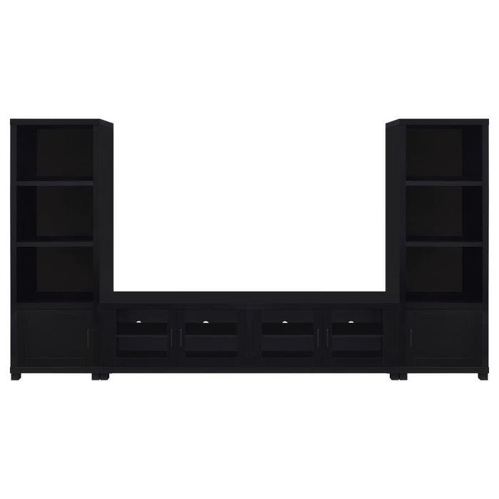 Jupiter - 3 Piece Entertainment Center TV Stand - Black - Simple Home Plus
