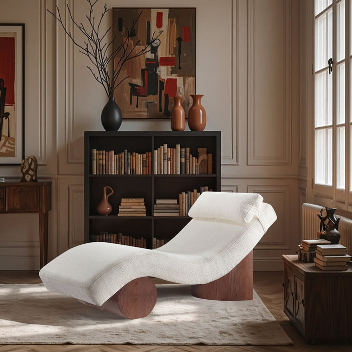 Marcella - Chaise Lounge - Walnut Base - Simple Home Plus
