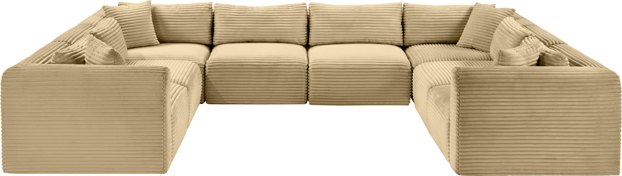 Shaggy - 8 Piece Modular U-Shaped Sectional - Simple Home Plus