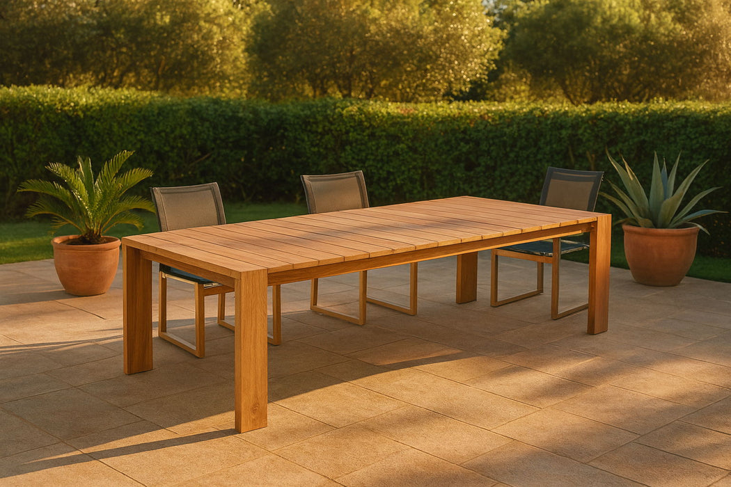 Tulum - Teak Outdoor Patio Dining Table - Natural - Simple Home Plus