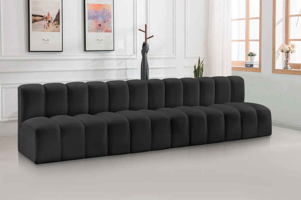 Arc - Faux Leather 4 Seats Modular Sofa - Simple Home Plus