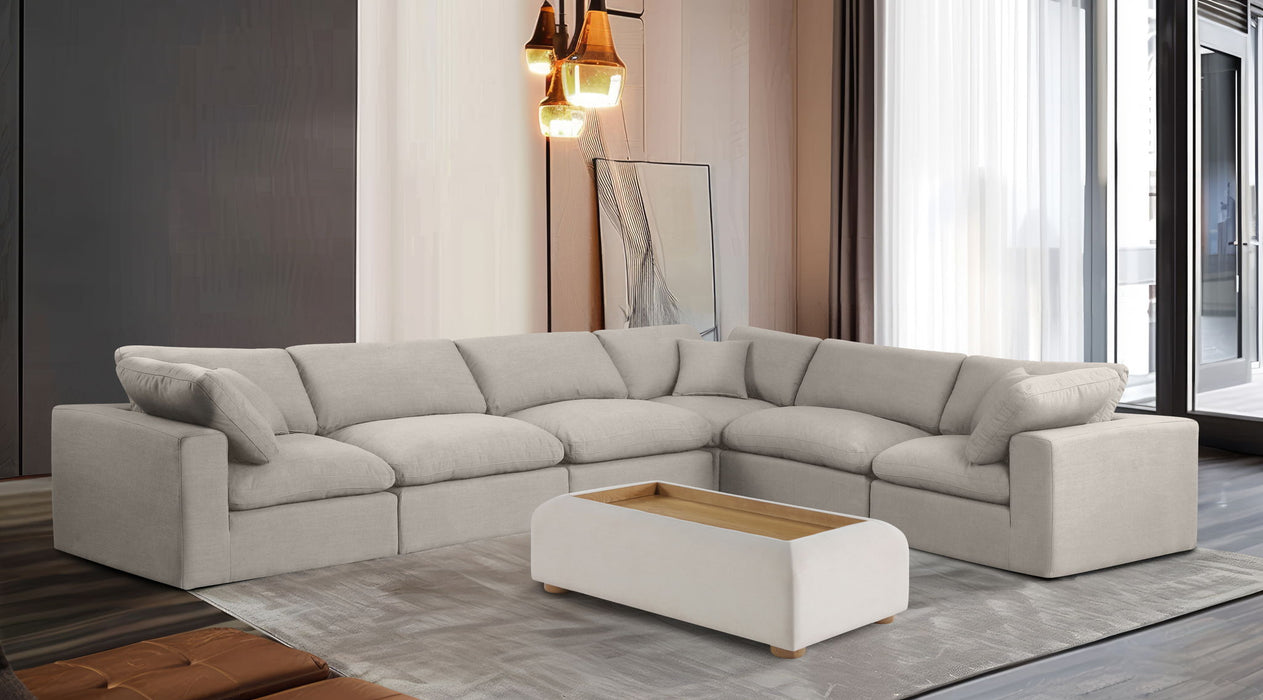 Comfy - 6 Piece Linen Modular Corner Sectional - Simple Home Plus