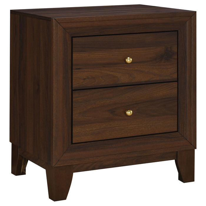 Welsley - 2-Drawer Nightstand Bedside Table - Walnut - Simple Home Plus
