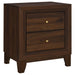 Welsley - 2-Drawer Nightstand Bedside Table - Walnut - Simple Home Plus