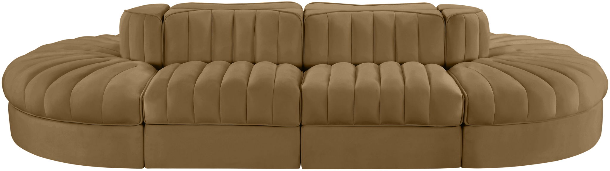 Rummi - Oval Velvet Performance Fabric Upholstered 8 Piece Modular Sectional - Simple Home Plus