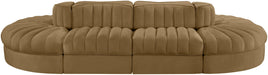Rummi - Oval Velvet Performance Fabric Upholstered 8 Piece Modular Sectional - Simple Home Plus