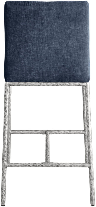 Reeves - Chenille Fabric Upholstered Counter Stool (Set of 2) - Silver Base - Simple Home Plus