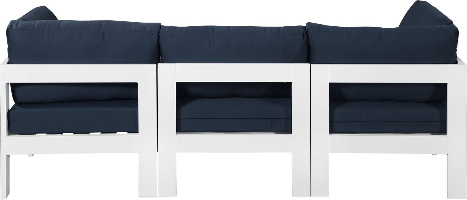 Nizuc - Outdoor Patio 3 Seat Modular Sofa With White Frame - Simple Home Plus