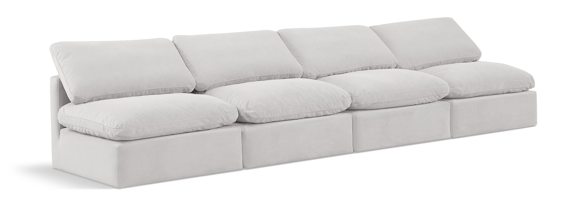 Indulge - Velvet 4 Seat Modular Armless Sofa - Simple Home Plus