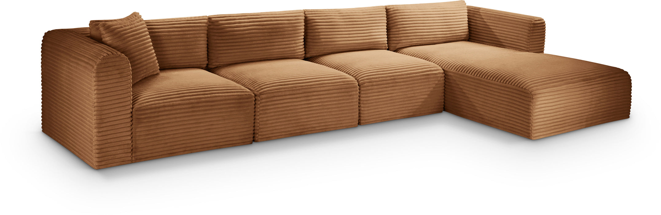 Shaggy - Fabric 4 Piece Modular Sectional - Simple Home Plus