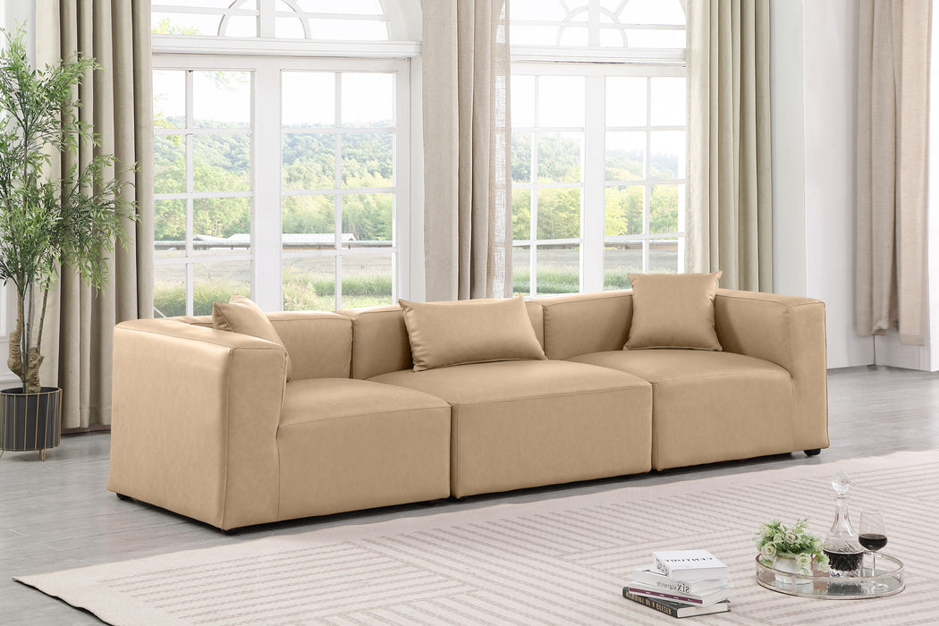 Cube - Modular 3 Piece Sofa - Tan - Simple Home Plus