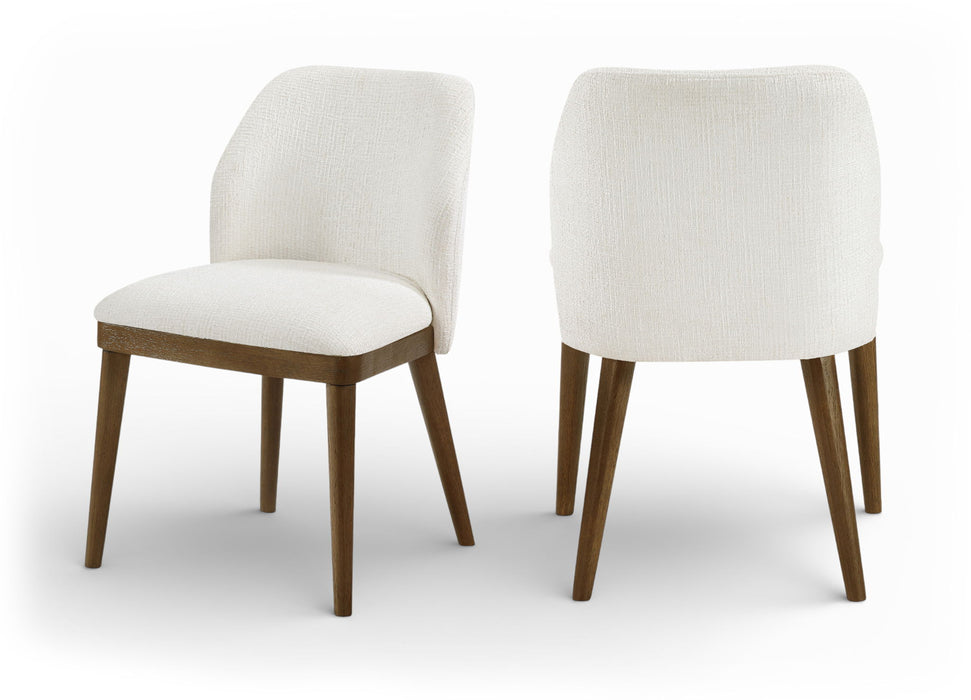 Valeo - Linen Textured Fabric Upholstered Dining Chair (Set of 2) - Painted Brown Base - Simple Home Plus