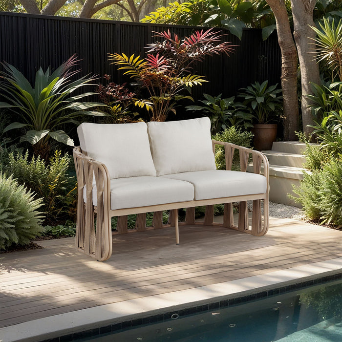 San Pietro - Resilient Waterproof Fabric 60.5" Upholstered Outdoor Patio Loveseat - Simple Home Plus