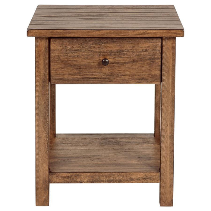 Payne - 1 Drawers Wood End Table with Shelf - Simple Home Plus