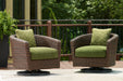 Horizon Hall - Brown / Green - Swivel Lounge With Cushion - Simple Home Plus