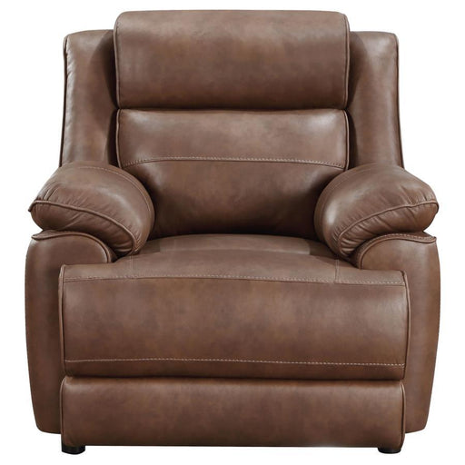 Ellington - Upholstered Padded Arm Accent Chair - Dark Brown - Simple Home Plus