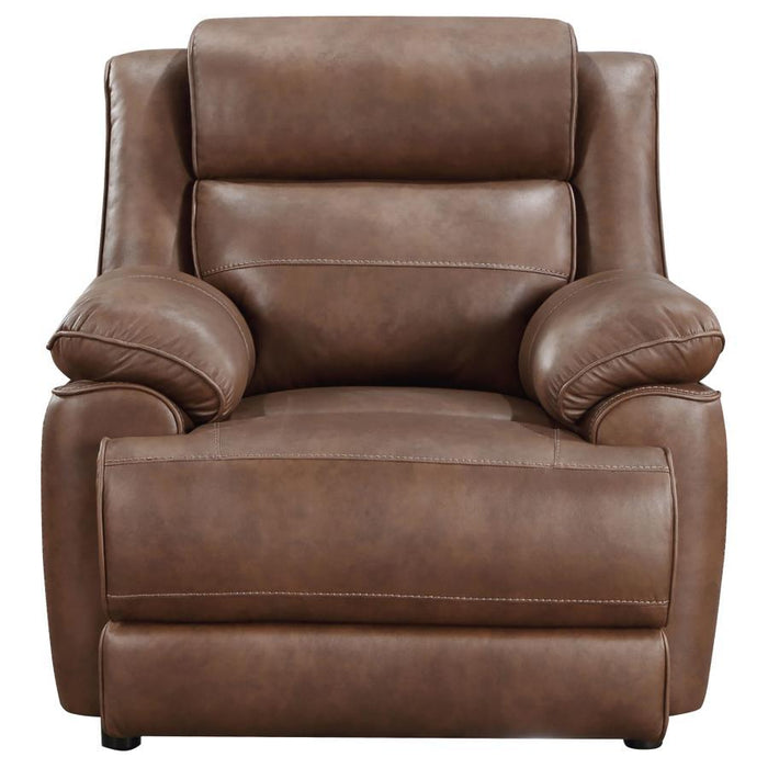 Ellington - Upholstered Padded Arm Accent Chair - Dark Brown - Simple Home Plus