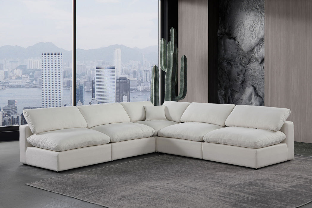 Comfy - 5 Piece Linen Modular Corner Armless Sectional - Simple Home Plus