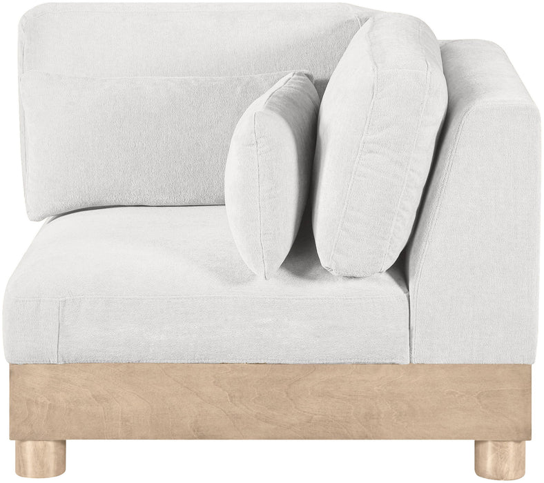 Turin - Chenille Fabric Upholstered Modular Corner Chair - Natural Base - Simple Home Plus
