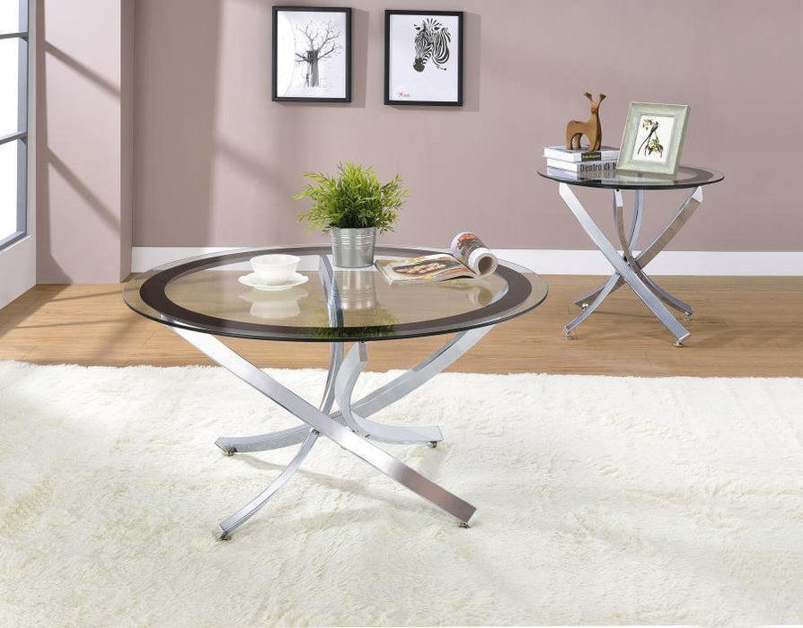 Brooke - Round Glass Top Coffee Table Set - Simple Home Plus