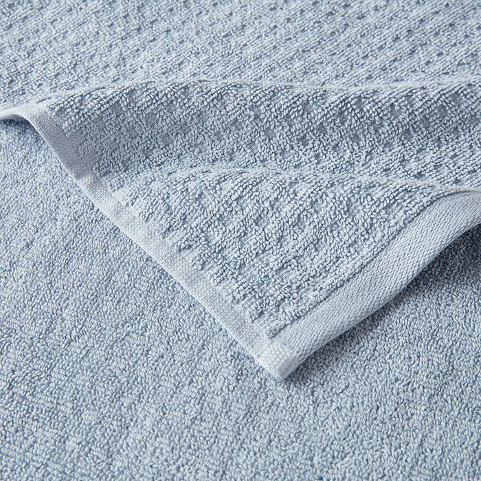 Spa - 6 Piece Jacquard Antimicrobial Towels Set - Blue - Simple Home Plus