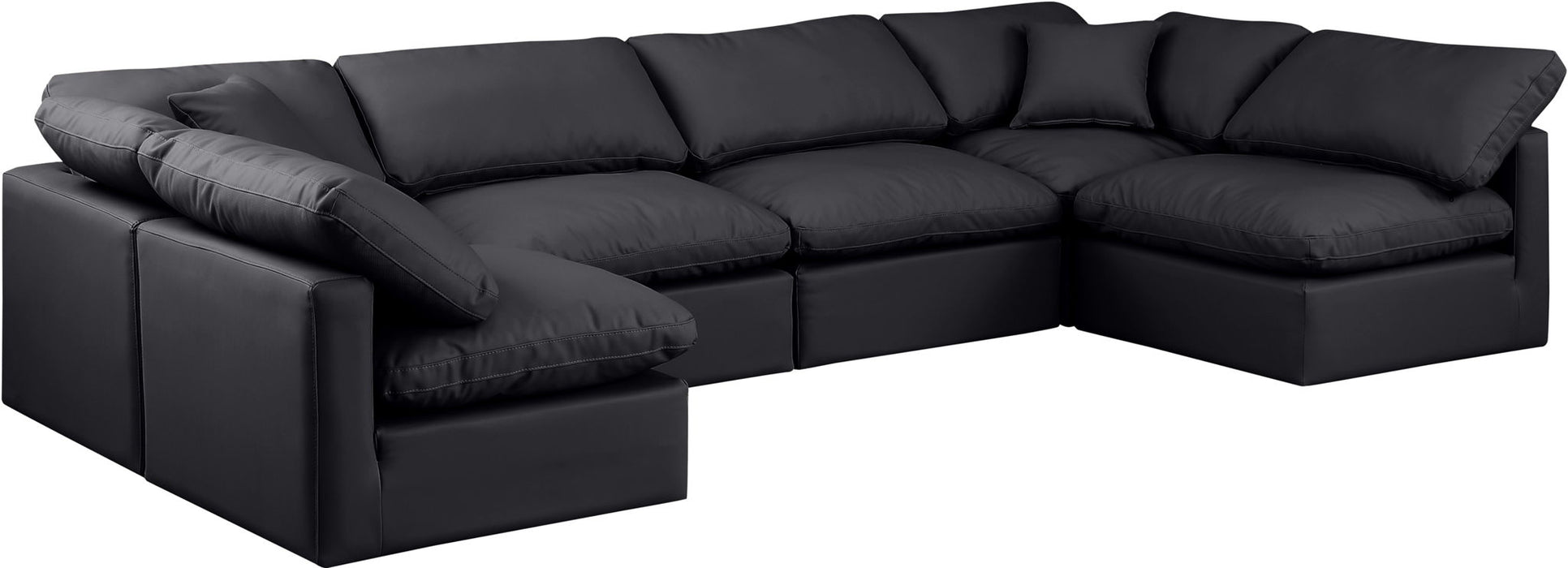 Indulge - Faux Leather 6 Piece Modular U-Shaped Sectional - Simple Home Plus