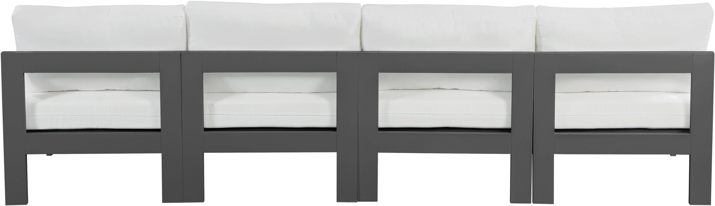 Nizuc - Outdoor Patio 4 Seat Armless Modular Sofa With Gray Frame - Simple Home Plus