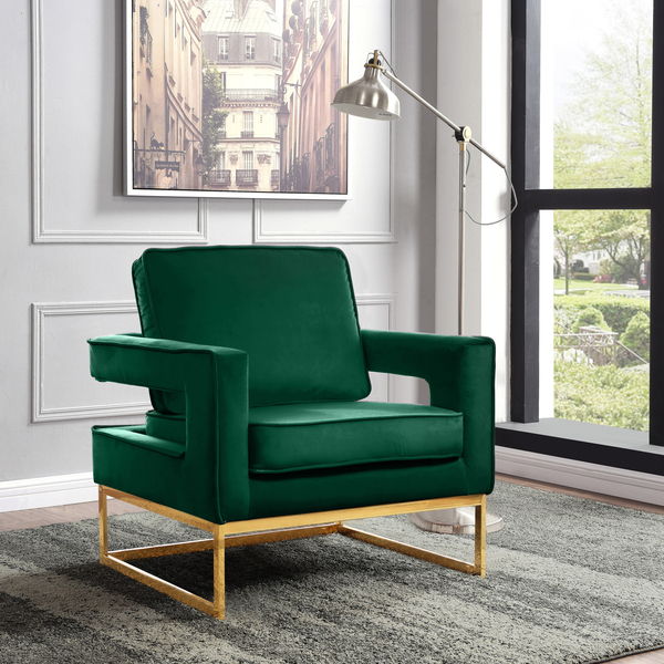 Noah - Accent Chair with Gold Legs