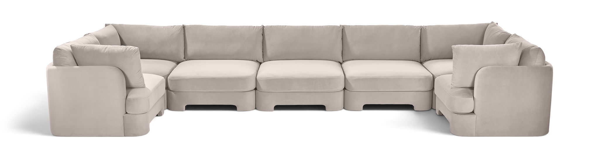 Hammond - Velvet Performance Fabric Upholstered 7 Piece U-Shaped Sectional