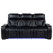 Zuma - Faux Leather Dual Power Reclining LED Sofa - Black - Simple Home Plus
