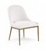 Ferro - Linen Textured Performance Fabric Upholstered Dining Side Chair - Cream / Brushed Gold - Simple Home Plus