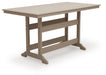 Seacliff Beach - Rectangular Counter Height Dining Table With Umbrella Option - Medium Brown - Simple Home Plus