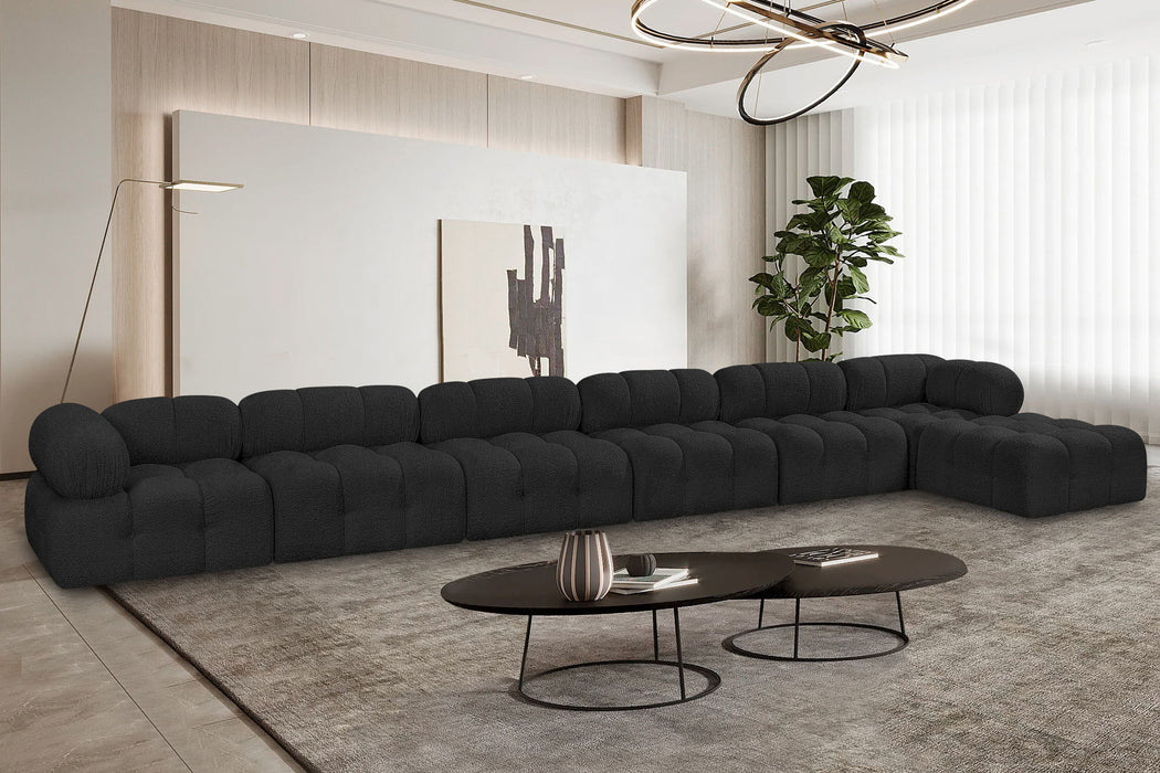 Ames - 7 Piece Boucle Fabric Modular L-Shaped Sectional - Simple Home Plus